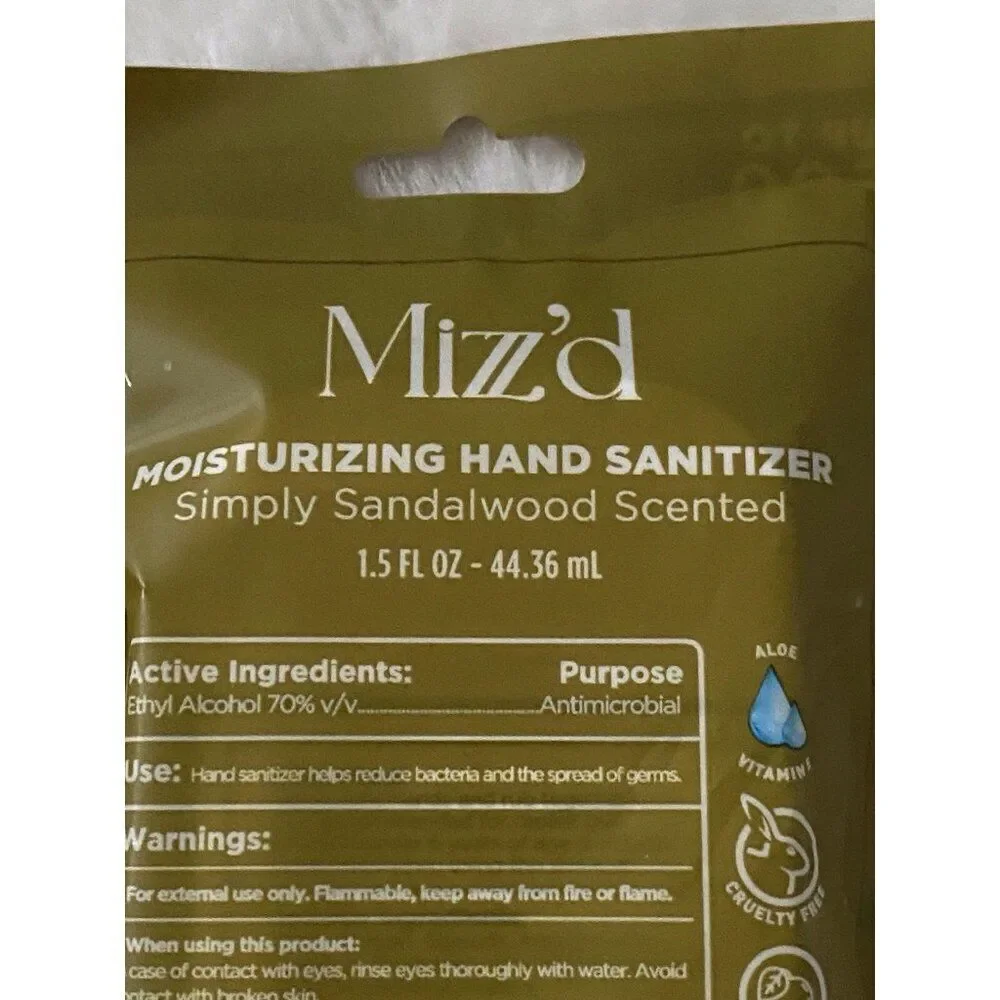 Mizzz’d Scented‎ Hand Sanitizer Spray 1.5 Fl Oz Simply Sandalwood Moisturizing